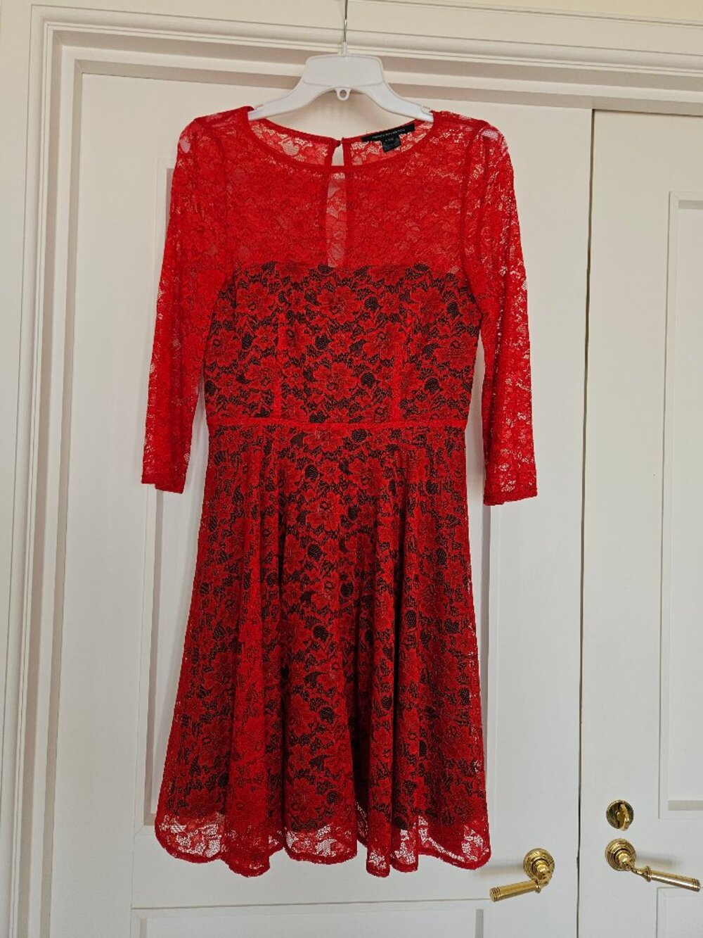 French Connection Red Lace Dress